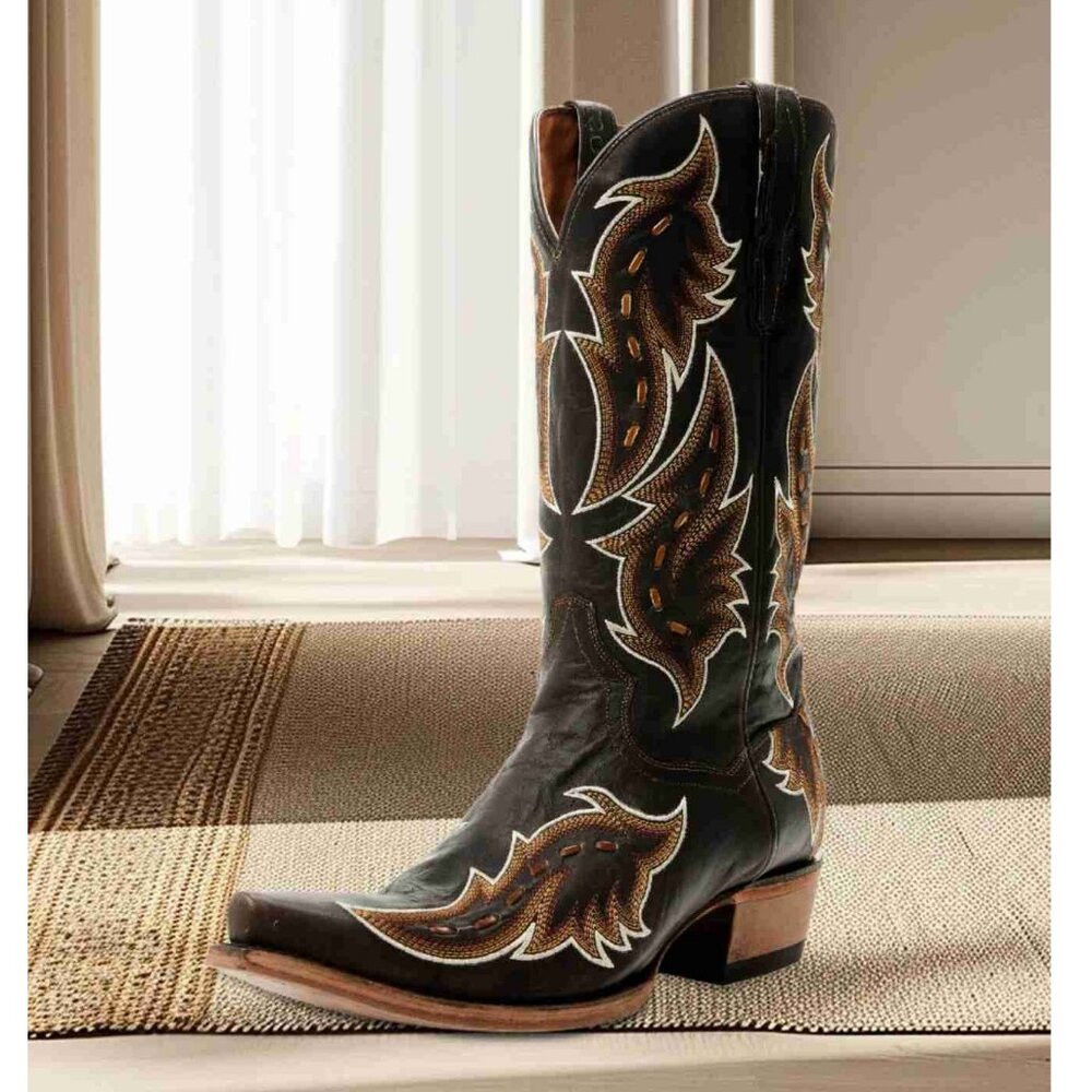 Dan Post Mens Classic Black Tall Snip Toe Western Boots